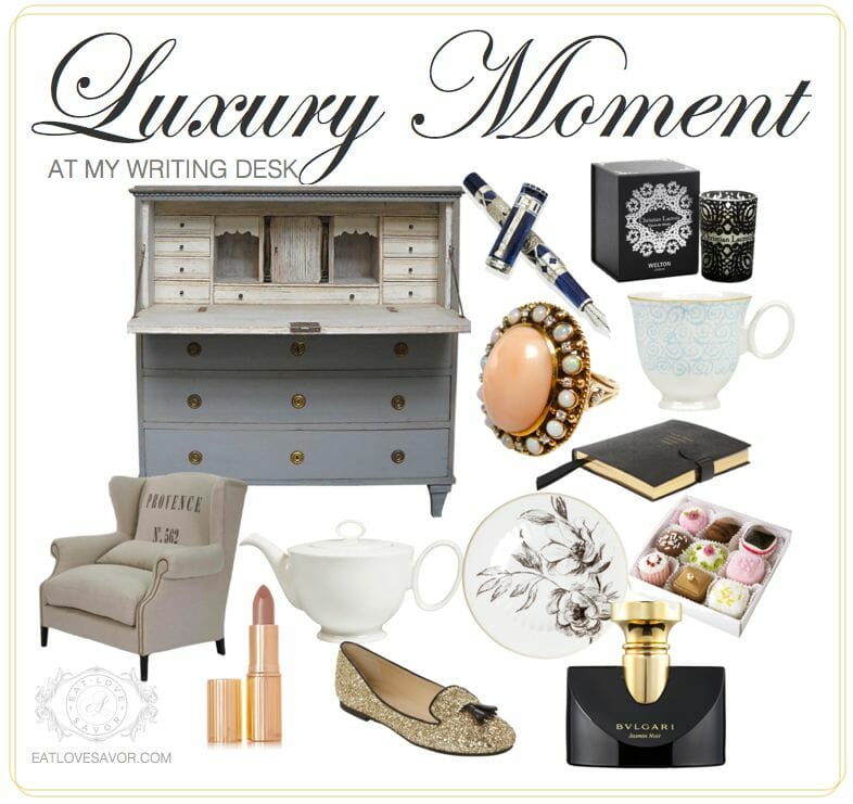 luxury moment at my writing desk