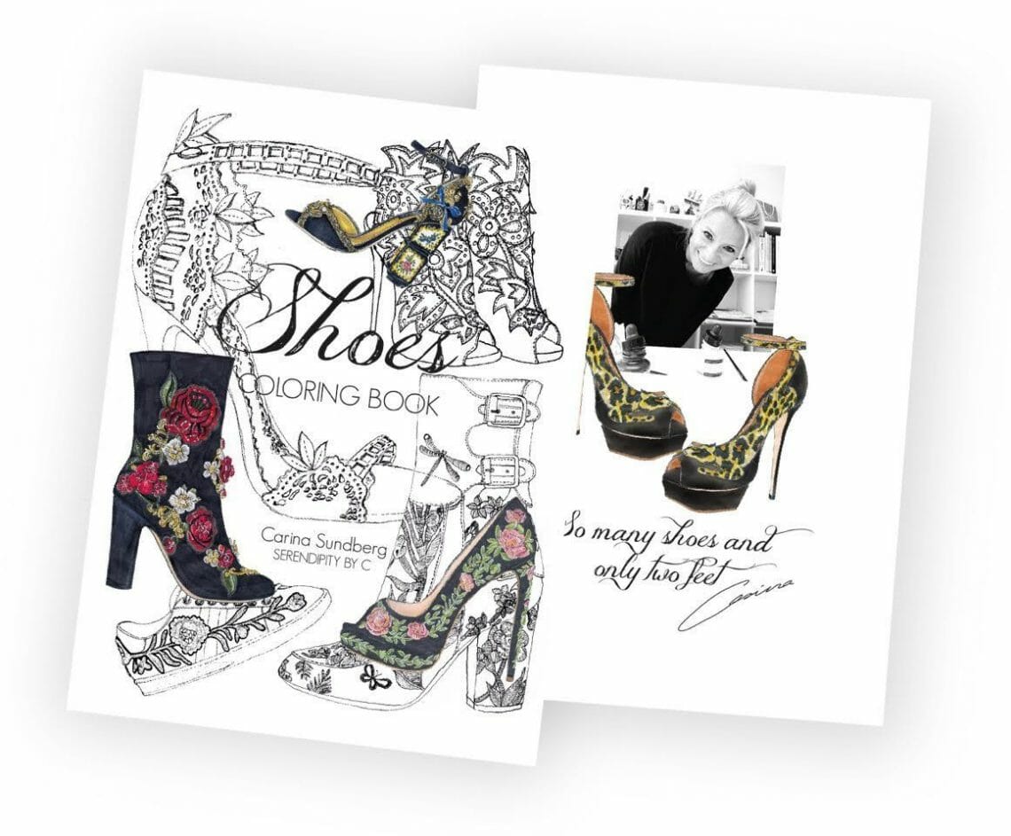shoes coloring book Fun Book for Shoes and Fashion Lovers by Illustrator Carina Sundberg - EAT LOVE SAVOR International Luxury Lifestyle Magazine