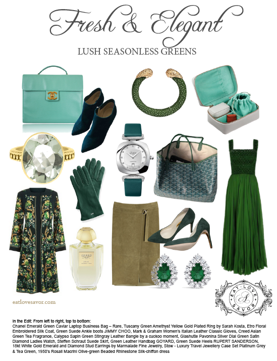 green fashion color story - eat love savor - luxury lifestyle magazine