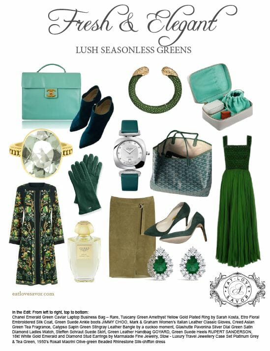 green fashion color story - eat love savor - luxury lifestyle magazine